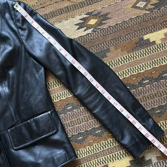 NWOT Kenneth Cole black leather blazer jacket button up coat XS - Picture 7 of 17